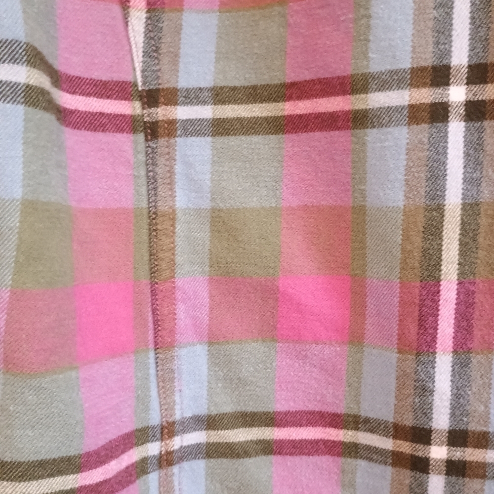 Carhartt Women’s Plaid Flannel Shirt Small Pink Green Double Pocket Outdoor Work - Picture 10 of 10